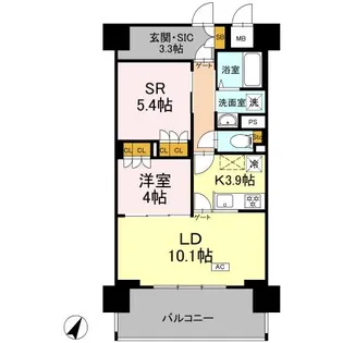 リーラ横浜川和町【0202号室】の間取り