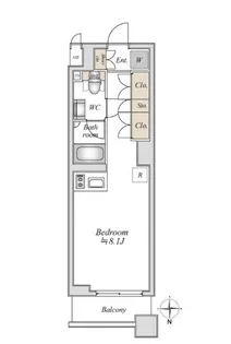 アパートメンツ綱島【0402号室】の間取り