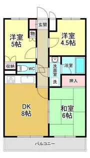 クレアールスギモト【3階】の間取り