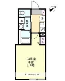 ベイルーム長津田フロント【1階】の間取り