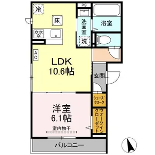 D PAINA 小机町II【1階】の間取り