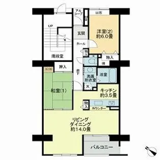 ビュープラザセンター北3ー8号棟【2階】の間取り