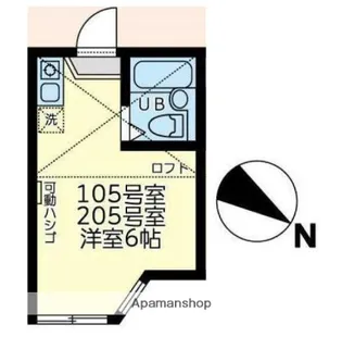 ユナイト上町ヘルマンミュラー【1階】の間取り