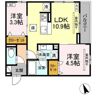 ライラック大船【1階】の間取り