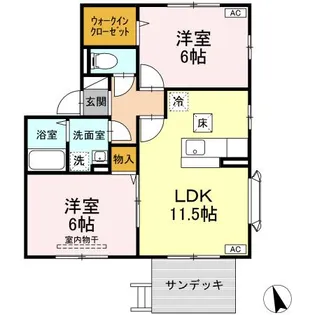 プレジオ白鳥 B【1階】の間取り
