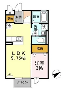 スリーエイト扇【2階】の間取り