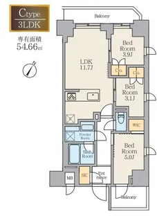 ALIVIS川崎【7階】の間取り