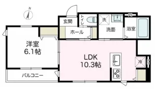 アズコンフォート【103号室号室】の間取り