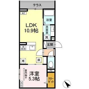 ドムスクレスト清新二丁目【1階】の間取り