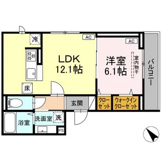 D PAINA 登戸II【1階】の間取り