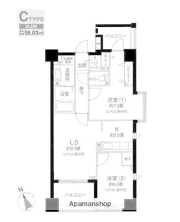 ロサブリーズ 本牧【6階】の間取り