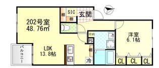 ヴィラージュ戸塚壱番館【2階】の間取り