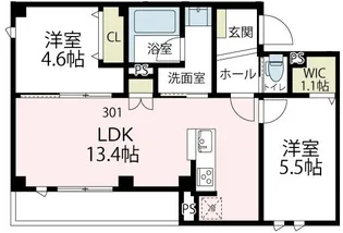 アバンティ カワサキ【301号室号室】の間取り