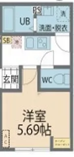 カインドネス本厚木WEST【201号室号室】の間取り