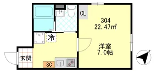 PUERTA東門前【3階】の間取り
