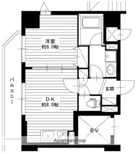 ティーリーフ横浜モデルノ【7階】の間取り