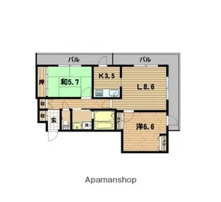 オーベル横浜戸部本町【4階】の間取り