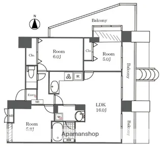 リブゼ横浜ステーションスクエア【7階】の間取り