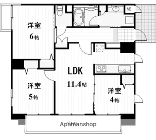 プロスペクト川崎【6階】の間取り