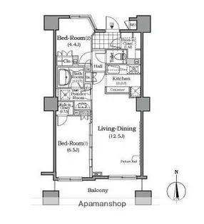 ザ・レジデンス本牧横浜ベイサイド【8階】の間取り