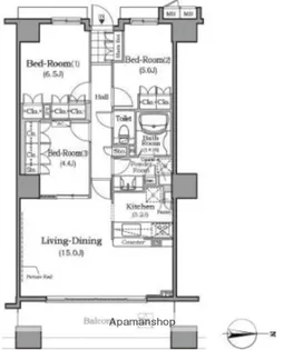 ザ・レジデンス本牧 横浜ベイサイド【9階】の間取り