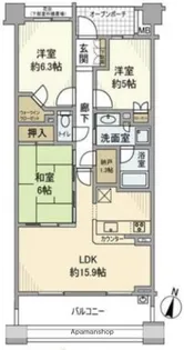 プラウド横浜鶴見市場【6階】の間取り