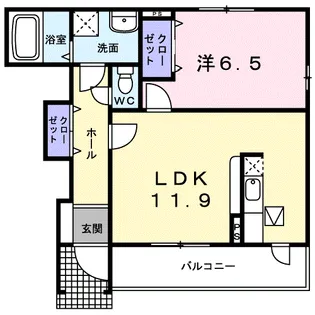 ラ エスポワールA【1階】の間取り