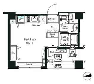 パークアクシス横浜井土ヶ谷【4階】の間取り