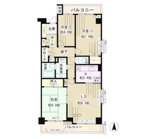 グリーンフォレスト宮前平【1階】の間取り