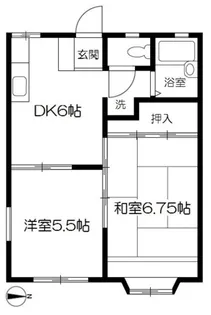 エントピア・アサバA【1階】の間取り