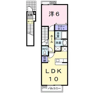 ヴィラ ココノ【2階】の間取り