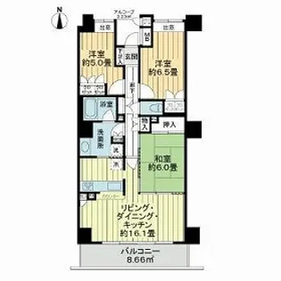横浜ヘリオスタワー【7階】の間取り
