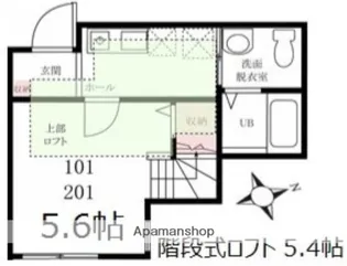 ハーミットクラブハウスグランビュー月見台【2階】の間取り