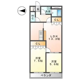 ソレジオ湘南【2階】の間取り