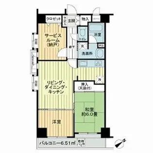 ライオンズマンション南藤沢【8階】の間取り