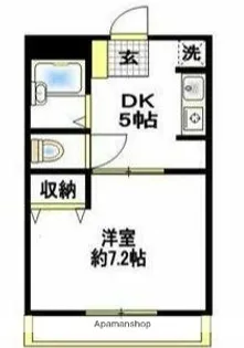 1DKの間取り画像