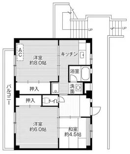 ビレッジハウス不入斗1号棟【3階】の間取り