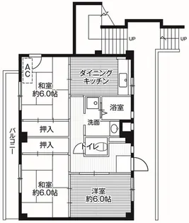 ビレッジハウス公郷4号棟【4階】の間取り