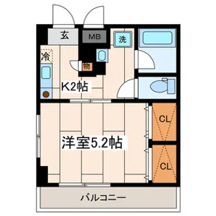 1Kの間取り画像