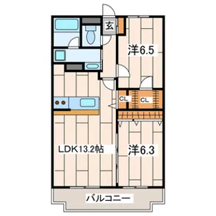ヴァンヴェール三輪【1階】の間取り