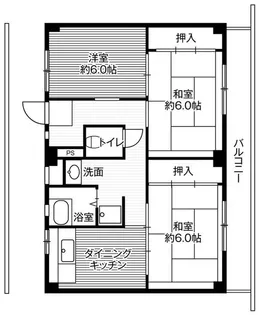 ビレッジハウス不入斗3号棟【1階】の間取り