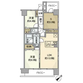 クレストフォルム横浜関内【5階】の間取り