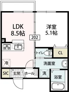 LIFE 松風町【202号室号室】の間取り