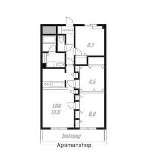 パークサイド長坂【2階】の間取り