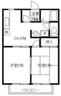 バンベール芦名【201号室号室】の間取り