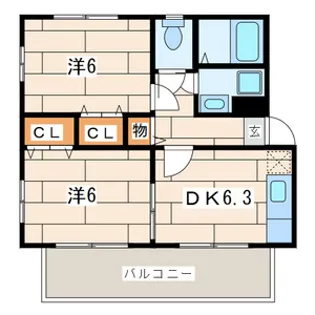 プレセアⅡ【2階】の間取り