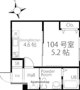 ハーミットクラブハウス金沢八景B棟【1階】の間取り