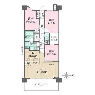 ザ・パークハウス上麻生【1階】の間取り