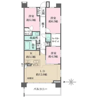 ザ・パークハウス上麻生【6階】の間取り