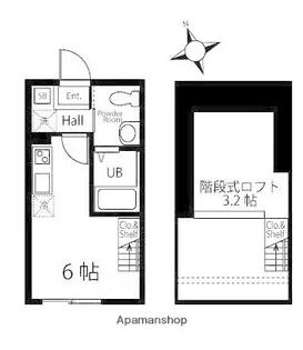 ハーミットクラブハウスコルド【2階】の間取り